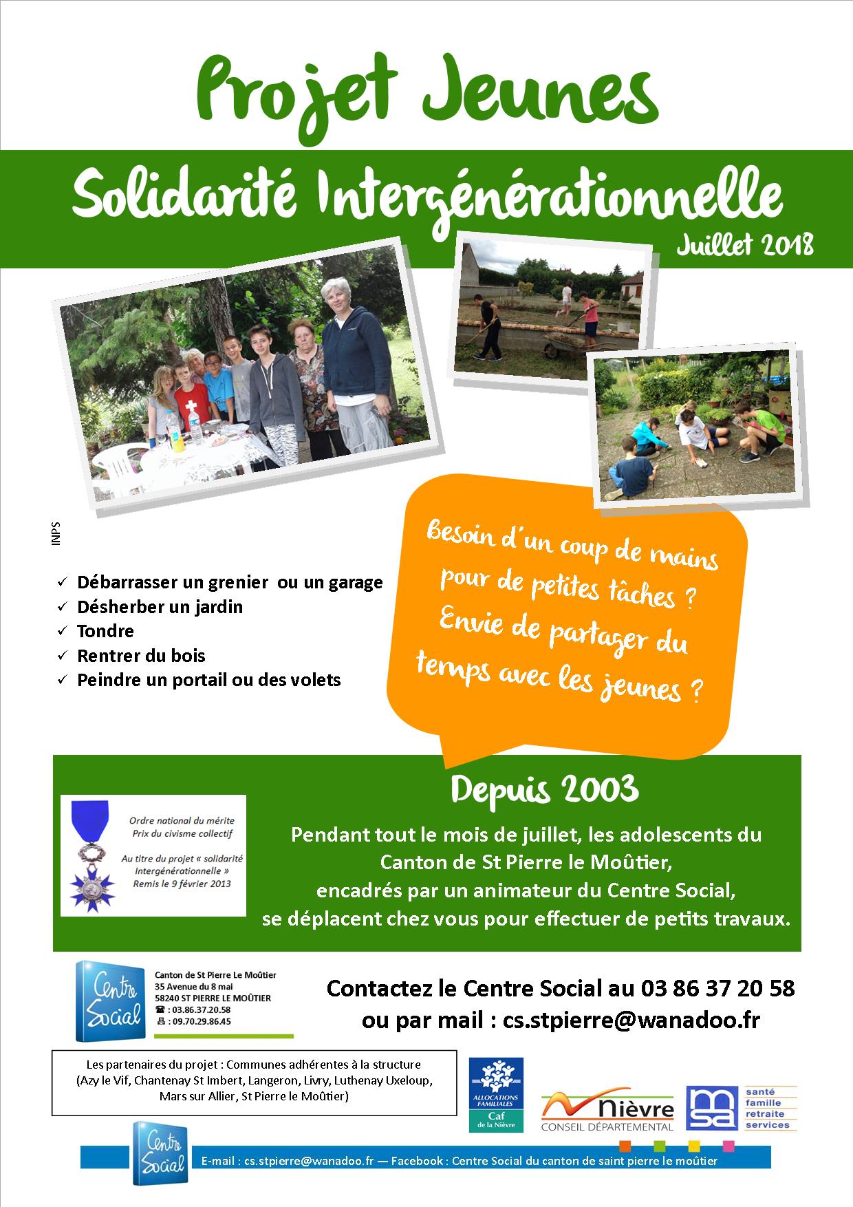 Projet Jeunes « Solidarité Intergénérationnelle » - Centre Social du